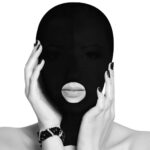 Black and White Open-Mouth Obedience Mask