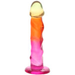 Crystal-Jellies-7.5-Inch-Ripple-Classic-Dildo-in-Rainbow