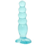Crystal Jelly Beaded Anal Pleasure Dildo (Teal)