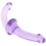 Purple strapless wearable jelly dildo
