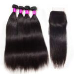 Brazilian Straight Hair 4 Bundles With 5×5 Closure Tinashe Hair Brazilian Human Hair Bundles With Closure