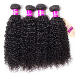Tinashe Brazilian Curly Human Hair Weft With Closure 100% Virgin Human Hair 4 Bundles With 5×5 Closure - Image 2