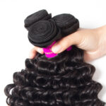 Deep Curly Hair Brazilian Hair Weave 4 Bundles Brazilian Deep Wave Tinashe Virgin Hair Bundles Deal 1b# Natual Color - Image 5