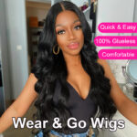 Body Wave 6×5 Wear Go Glueless Pre Cut HD Lace Closure Wig Bleached Knots Natural Hairline - Image 9