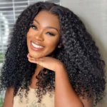 12A Quality Coily Curly 6×5 Closure Pull Go Glueless Super Double Drawn Human Hair Wig - Image 6