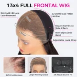 Yaki Straight 13×4 HD Lace Frontal Wig 6×5 Closure Glueless Human Hair Pre Bleached & Plucked - Image 11
