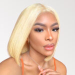 Blonde Short Bob Human Hair Wig Straight 13×4 13×6 HD Lace Front 613 Wigs 180% Density