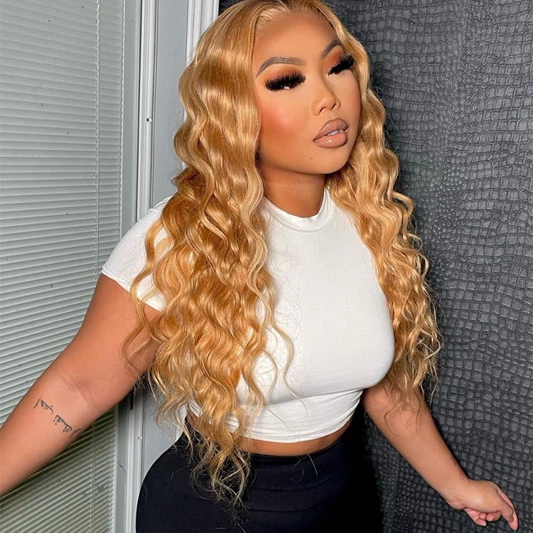 Honey Blonde Loose Deep Wave 6×5 13×4 HD Lace Full Frontal #27 Colored Human Hair Wig Honey Blonde Loose Deep Wave 6×5 13×4 HD Lace Full Frontal #27 Colored Human Hair Wig - Image 1