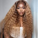 #27 Honey Blonde Water Wave Wig 6×5 13×4 HD Lace Frontal Wig 180% Density - Image 4