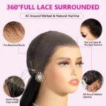 Curly Invisi-Strap 360 Lace Frontal Wigs Glueless Human Hair Pre Plucked & Bleached 180% Density - Image 9