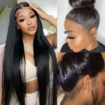 New Invisi-Strap 360 Lace Frontal Straight Human Hair Wigs For Women 180% Density - Image 9