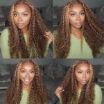Highlight Curly Honey Blonde Color 6×5 13×4 Lace Front Wig Mix Color 4/27 Human Hair Wigs - Image 8