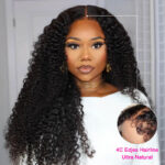 4C Edges Hairline | Curly Hair 6×5 13×4 HD Lace Frontal Glueless Human Hair Wig Realistic Kinky Hairline - Image 12