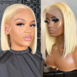Blonde Short Bob Human Hair Wig Straight 13×4 13×6 HD Lace Front 613 Wigs 180% Density - Image 8