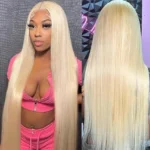 613 Blonde HD Lace Front Wigs Brazilian Straight Human Hair Wigs 180% Density - Image 9