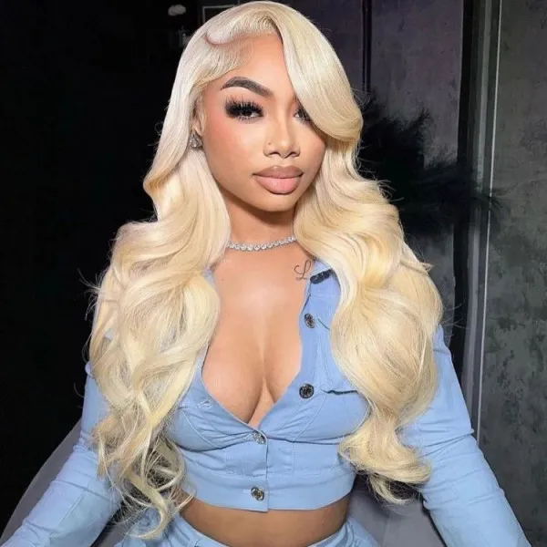613 Blonde Brazilian Body Wave Human Hair Wigs 13×4 13×6 HD Lace Front Wigs 180% Density 613 Blonde Brazilian Body Wave Human Hair Wigs 13×4 13×6 HD Lace Front Wigs 180% Density - Image 1