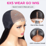 Wear Go Short Loose Wave 6×5 Lace Wig Barrel Curls Glueless Wig Pre Cut Lace 180% Density - Image 11