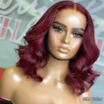 Short Loose Body Wave 6×5 HD Lace Glueless Wig Reddish Brown/99J Burgundy/Brown Color 100% Human Hair - Image 12