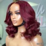 Short Loose Body Wave 6×5 HD Lace Glueless Wig Reddish Brown/99J Burgundy/Brown Color 100% Human Hair - Image 11