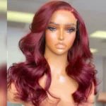 99J Burgundy Color Straight/Body Wave 6×5 HD Lace Wear Go Glueless Human Hair Wig - Image 9