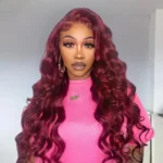 99J Burgundy Color Straight/Body Wave 6×5 HD Lace Wear Go Glueless Human Hair Wig - Image 8