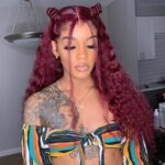 99J Burgundy Color Water Wave Human Hair Wig 6×5 13×4 HD Lace Frontal Wig - Image 8