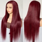 Flash Sale | 99J Burgundy Color 6×5 Straight /Body Wave Closure Wig 180% Density - Image 6