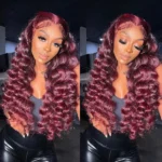 Loose Deep 99J Burgundy Color 13×4 HD Lace Wig 6×5 Wear Go Glueless Human Hair Wig