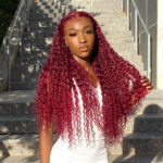 99J Burgundy Color Deep Wave Curly Human Hair Wig 6×5 Wear Go 13×4 HD Lace Front Wig - Image 4