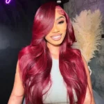 Body Wave 99J 13×4 Lace Front Wig HD Lace Burgundy Colored Straight 6×5 Wear Go Glueless Wig 180% Density - Image 4