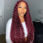 99J Burgundy Color Jerry Curly 13×4 HD Lace Front Human Hair Wig 6×5 Wear Go Pre Cut Lace