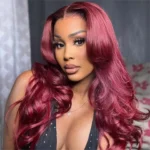 Curtain Bangs 99J Burgundy Color Body Wave 6×5 HD Lace Glueless Human Hair Wig Pre Cut & Plucked - Image 10