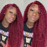 99J Burgundy Red Curly Wave 6×5 13×4 Undetectable HD Lace Front Wig - Image 5