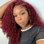 99J Burgundy Red Curly Wave 6×5 13×4 Undetectable HD Lace Front Wig - Image 4