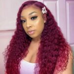 99J Burgundy Red Deep Wave 6×5 13×4 Lace Front Wig High 180% Density - Image 6