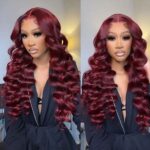 99J Burgundy Loose Deep 6×5 13×4 HD Lace Front Wig High 180% Density - Image 6