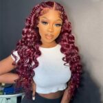 99J Burgundy Loose Deep 6×5 13×4 HD Lace Front Wig High 180% Density