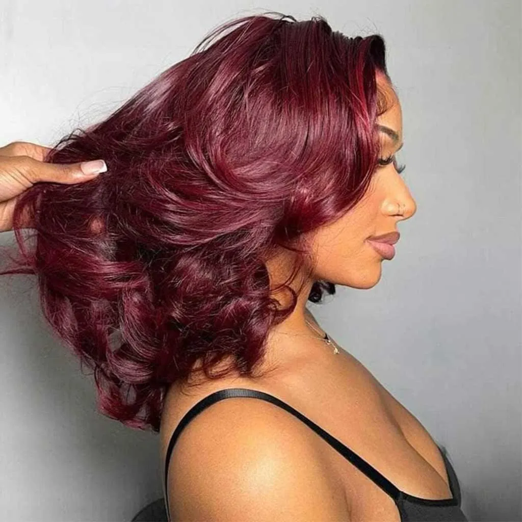 99J Burgundy Color Loose Body Wave Glueless 6×5 Closure Pre-Cut Lace Human Hair Wig 200% Density 99J Burgundy Color Loose Body Wave Glueless 6×5 Closure Pre-Cut Lace Human Hair Wig 200% Density - Image 1