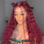 99J Burgundy Color Water Wave 6×5 13×4 Lace Front Wig 180% Density - Image 7