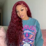 99J Burgundy Color Water Wave 6×5 13×4 Lace Front Wig 180% Density - Image 2