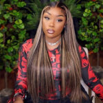 Balayage Highlight Body Wave/Straight 6×5 13×4 HD Lace Frontal Human Hair Wig Black With Blonde Highlight - Image 17