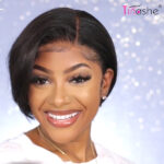 Glueless Human Hair Wigs Pixie Cut Straight Side Part 6×4 Lace Wigs 8 Inch - Image 9