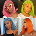 Colorful Short Bob Lace Front Wigs High 180 Density