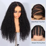 Curly 13×6 Glueless HD Lace Frontal Wig Bleached Knots Plucked Hairline 100% Human Hair For Women - Image 4