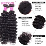 Brazilian Deep Wave Bundles With Closure Recool Hair 3 Bundles With 5×5 Lace Closure 100% Virgin Human Hair - Image 2