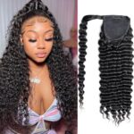 Human Hair Ponytail Extensions Wrap Around Clip in Hair - Image 3