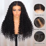 Deep Wave Pull Go Drawstring Glueless 6×5 13×6 HD Lace Closure Human Hair Wig Pre Bleached Knots - Image 4