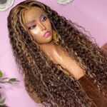 Highlight Honey Blonde Glueless Curly Wave Human Hair Lace Front Wigs - Image 6