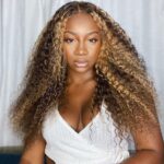 Highlight Honey Blonde Glueless Curly Wave Human Hair Lace Front Wigs - Image 7