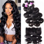 Recool Body Wave Virgin Human Hair 4 Bundles With 13×4 Lace Frontal Closure
